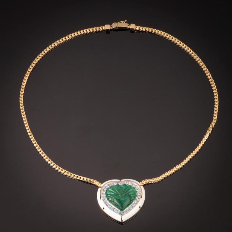 Venezia, Collana con&nbsp;pietra di colore, diamanti e smalto